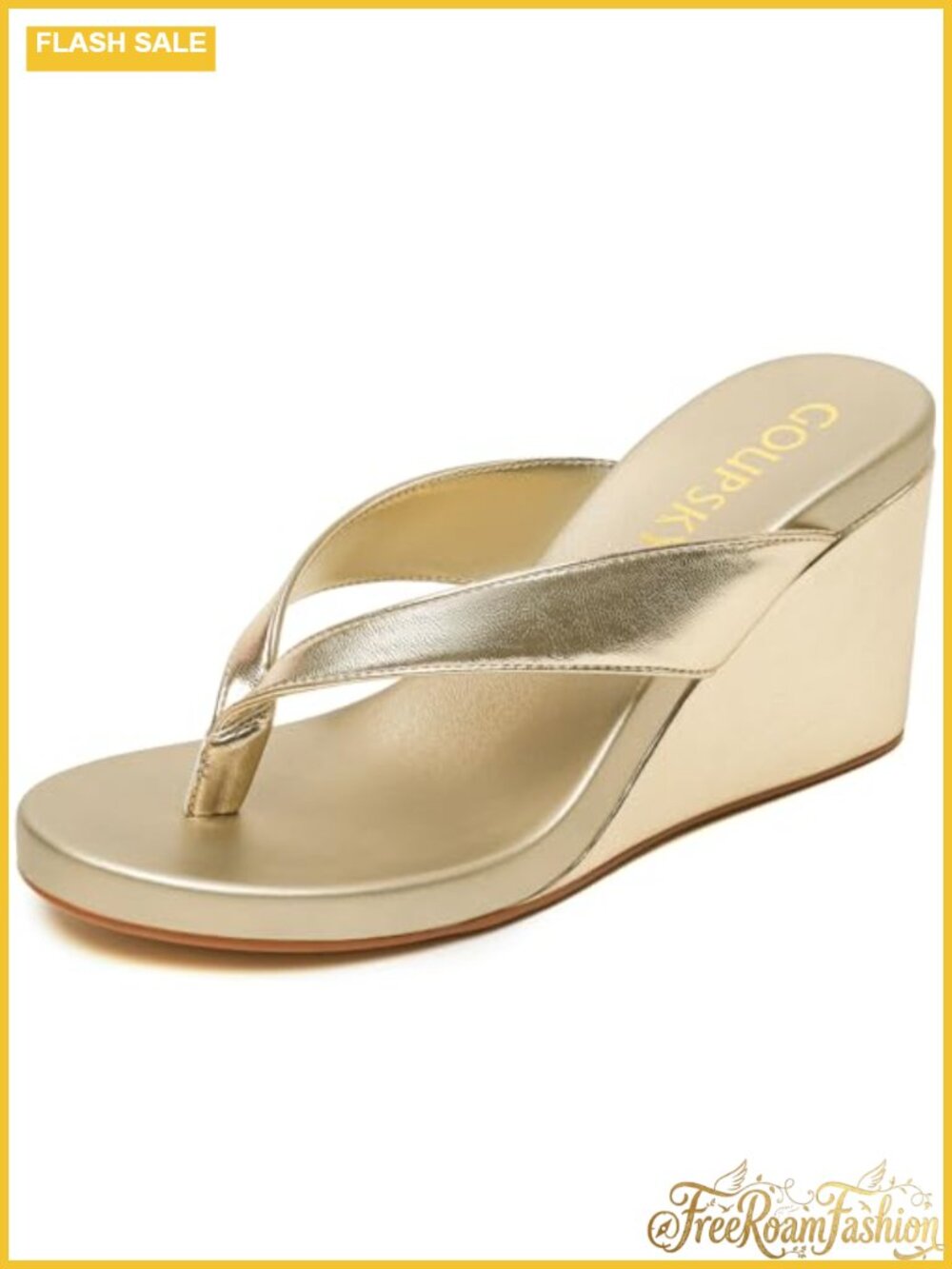 Faux Suede Wedge Flip Flops Open Toe Platform Sandals Slip On Comfortable